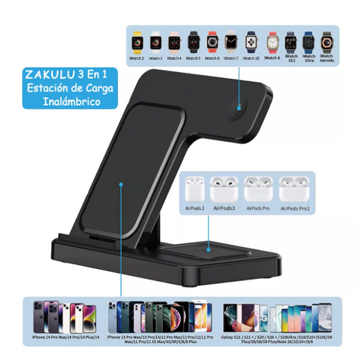 3/1 CARGADOR INALAMBRICO IPHONE/IWATCH/AIRPOD