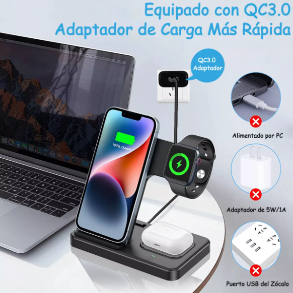 3/1 CARGADOR INALAMBRICO IPHONE/IWATCH/AIRPOD