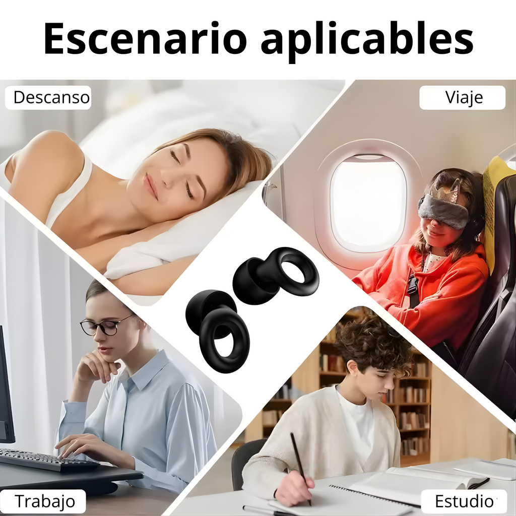 PAR DE TAPONES DE SILICONA PARA DORMIR