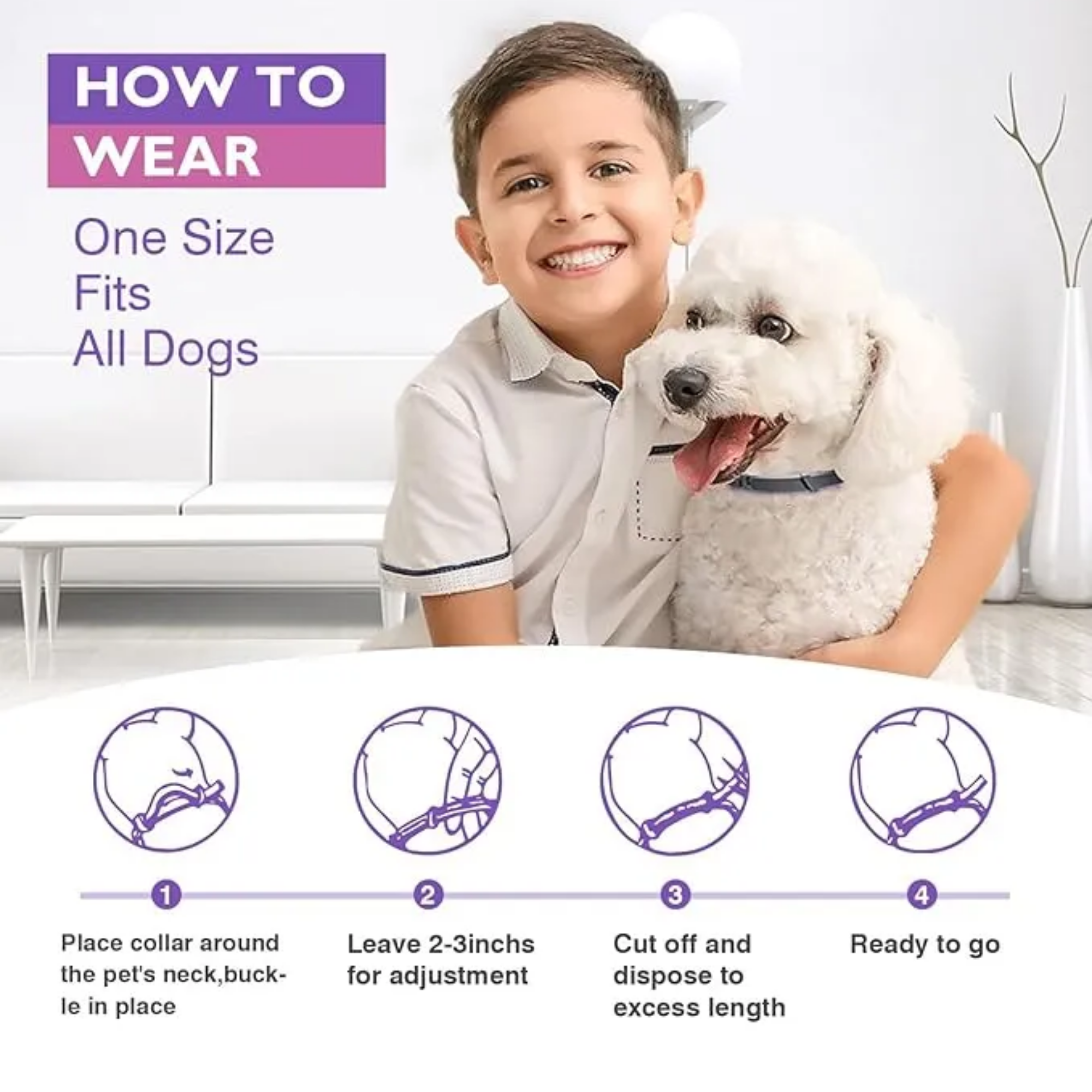 KIT 3 PIEZAS COLLAR CALMANTE PARA PERRO