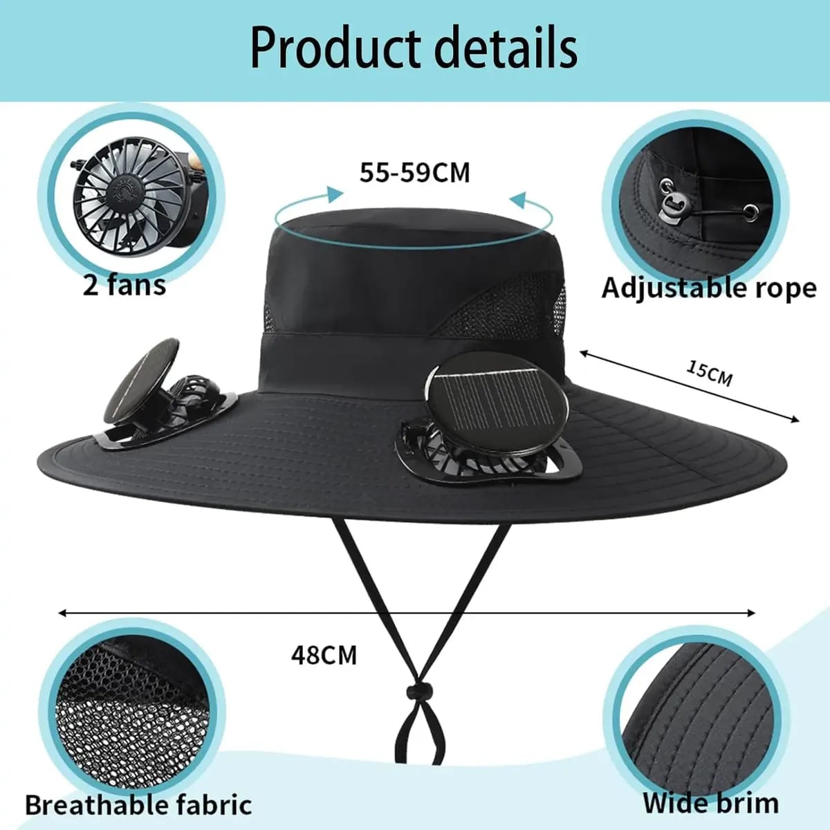 SOMBRERO CON VENTILADOR